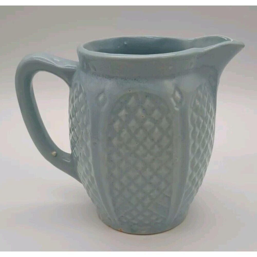 MCM R. R. P. C. Blue Pottery Pineapple Pitcher. Robinson Ransbottom 5"